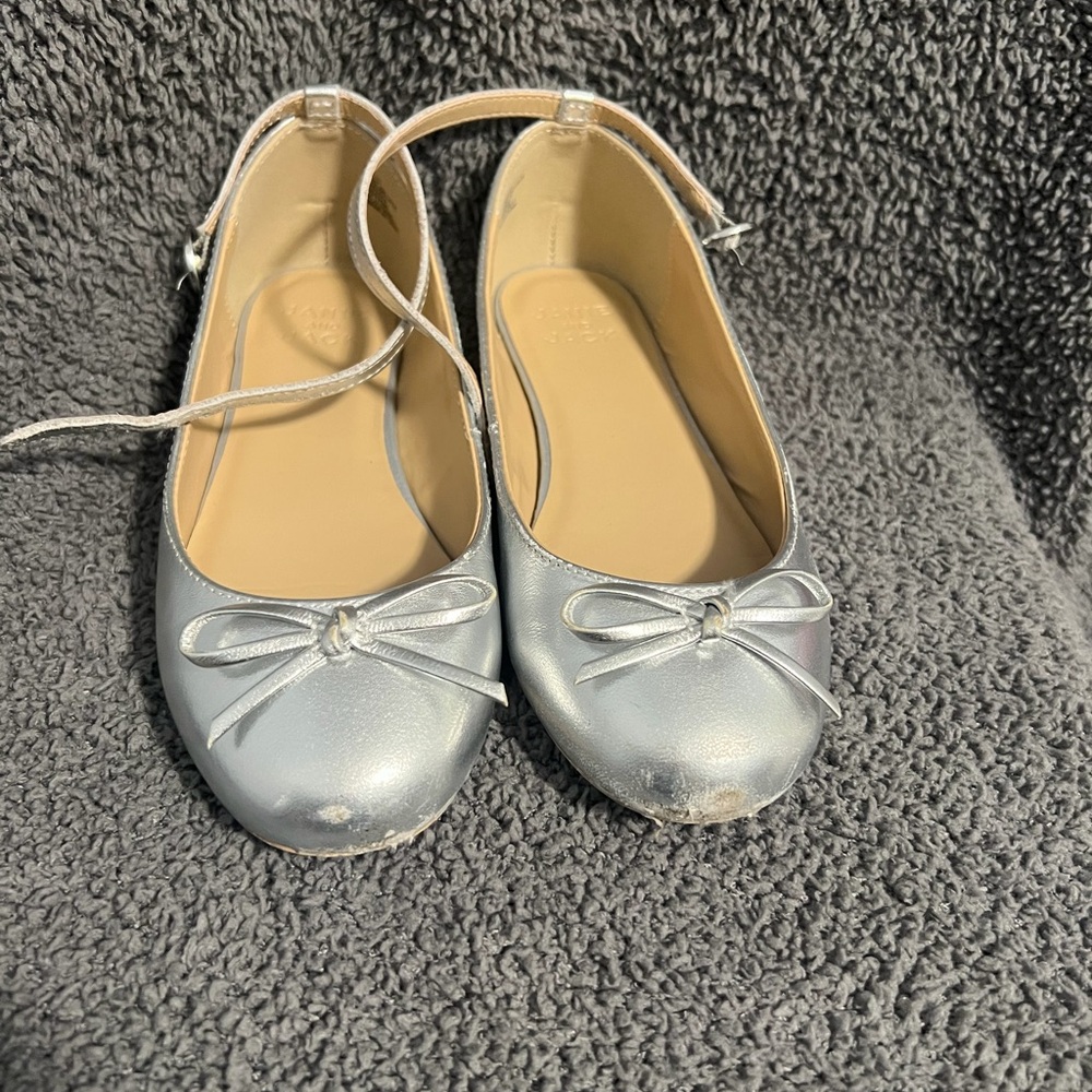 Janie and Jack Shimmering Silver Ballet Flats